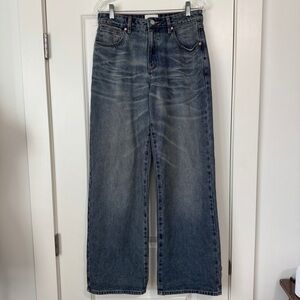 Abrand 26 Jeans 95 Mid Baggy Jeans ~ Wide Leg High Waist Medium Wash Boho Y2K
